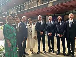 Presidente Abinader participa en la transmisión de mando presidencial de Abelardo de la Espriella en Colombia